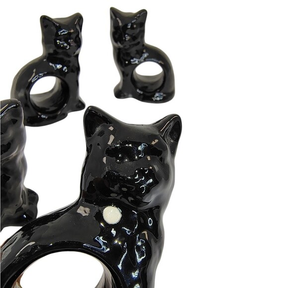 Black Cat Napkin Rings RARE - Picture 11 of 16